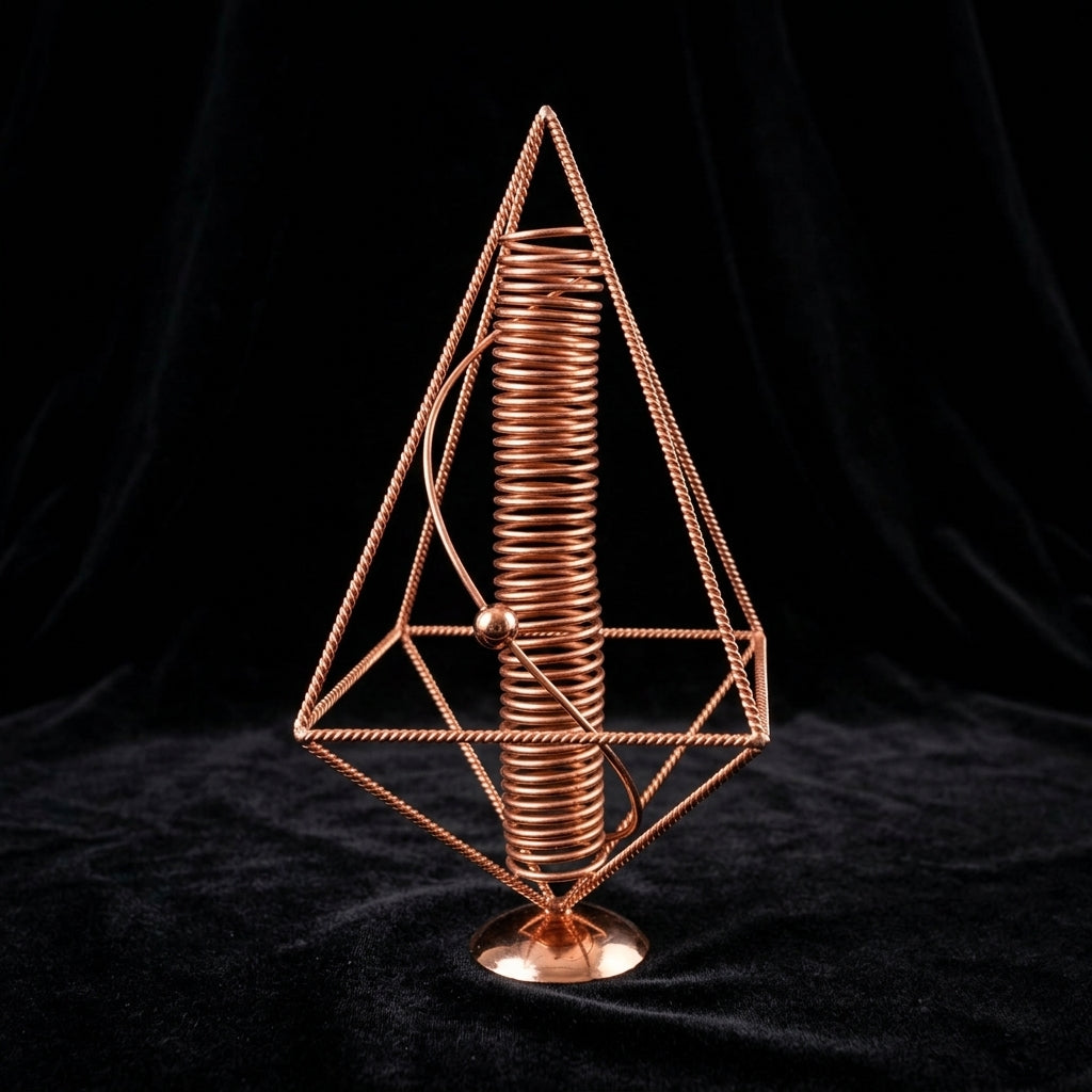 NuGiza Harmonizer – Sacred Geometry Copper Pyramid with Tensor Coil