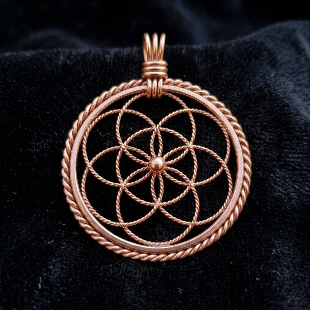 Sacred Geometry Tensor Pendant VV3 – Flower of Life, Exquisite Design (144 MHz )