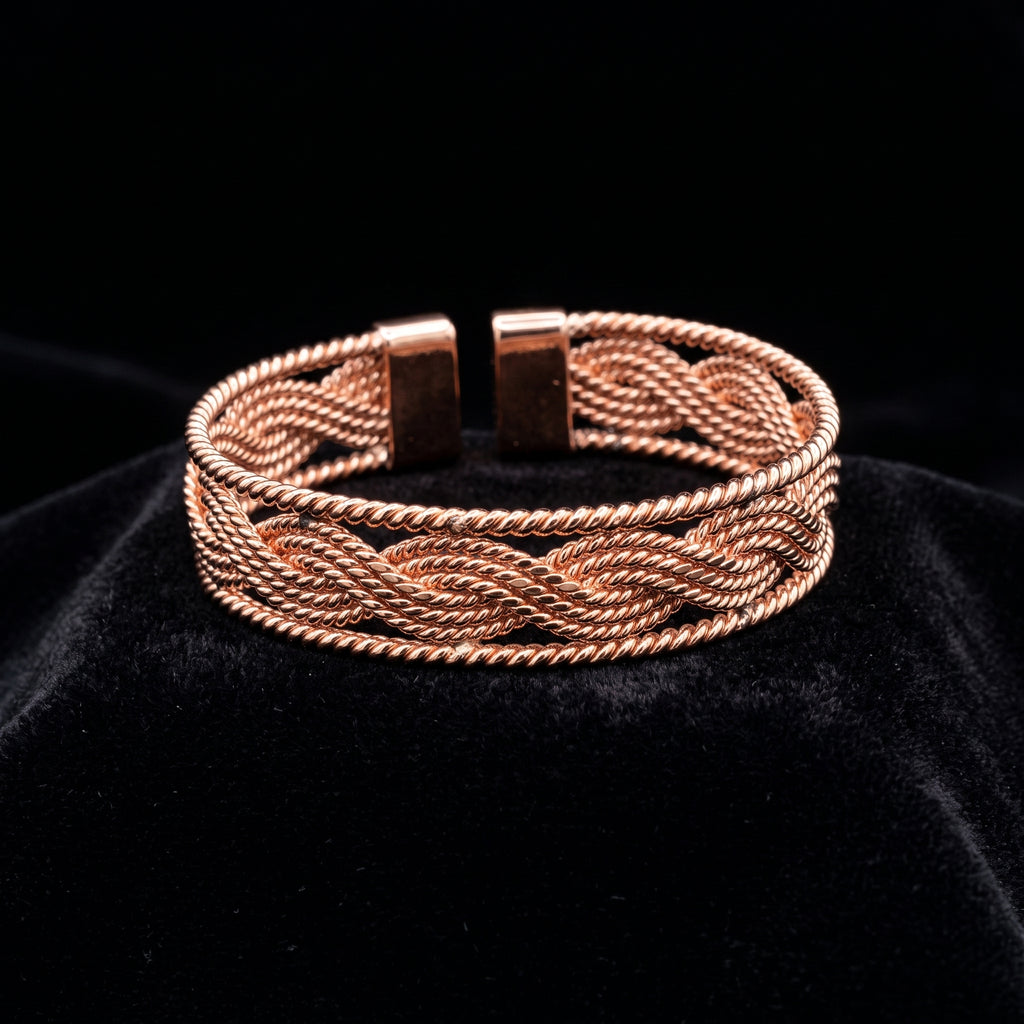 Sailor's Knot Copper Cuff – Woven Wire Bracelet
