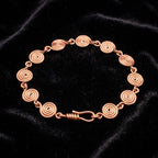 Spiral Swirl Anklet — Handcoiled Copper Disc Links