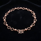 Twisted Rope Bead Copper Bracelet Ornate Clasp - Handmade Copper Chain