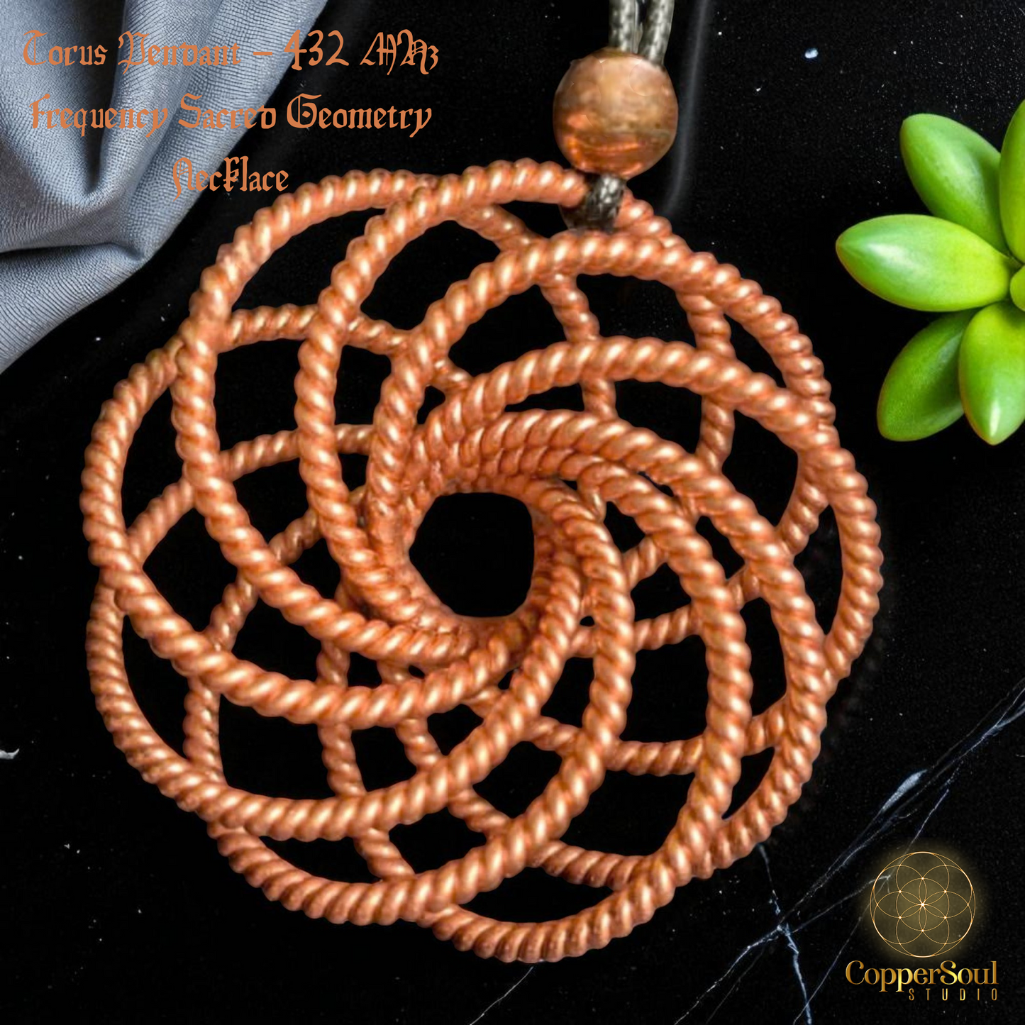 Torus Pendant – 432 MHz Sacred Geometry Necklace