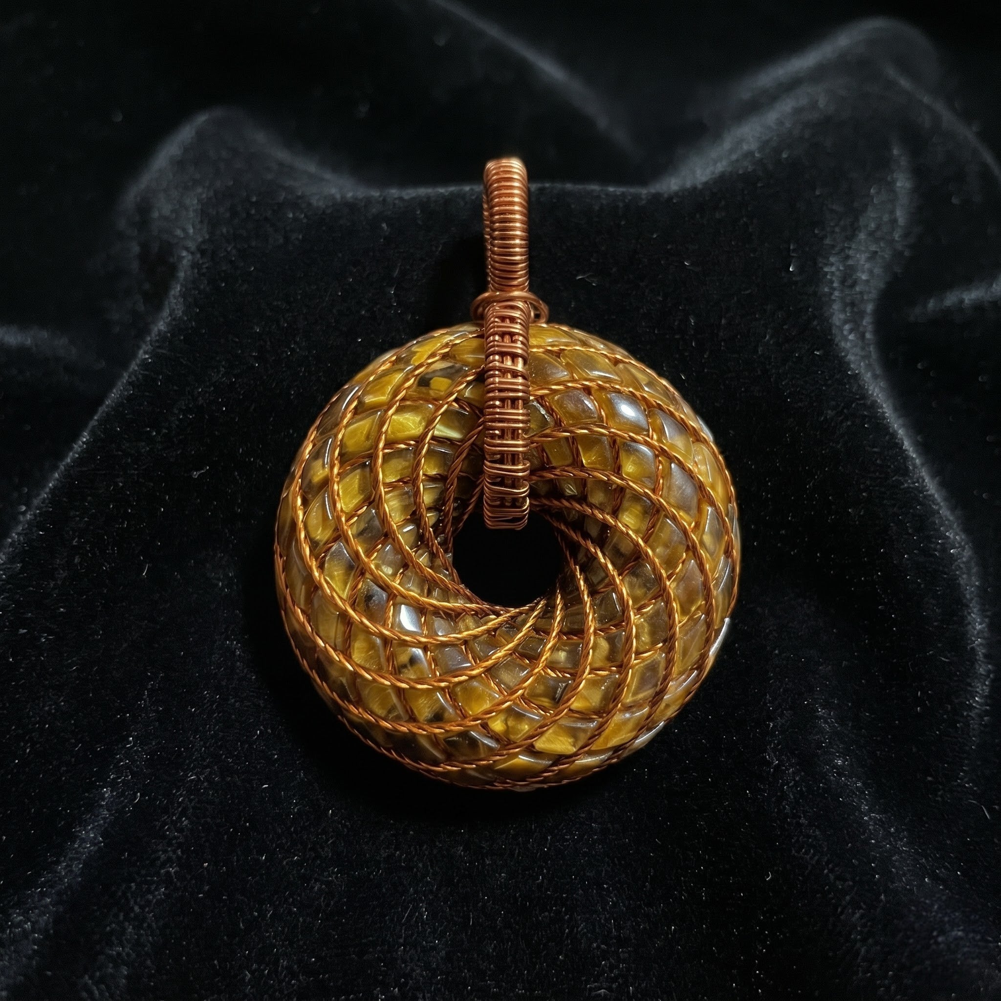 Tiger's Eye Torus Pendant — Deluxe Edition
