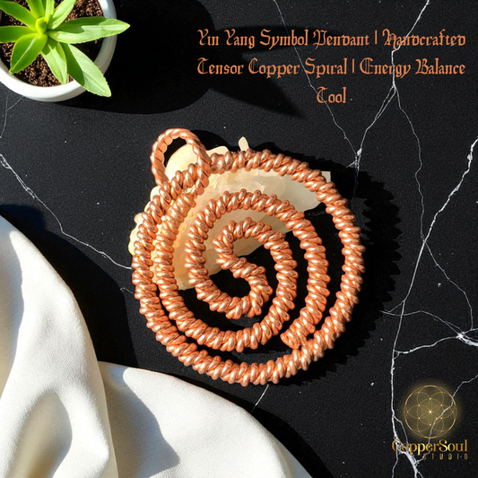 Yin Yang Symbol Pendant – Tensor Copper Spiral for Energy Balance