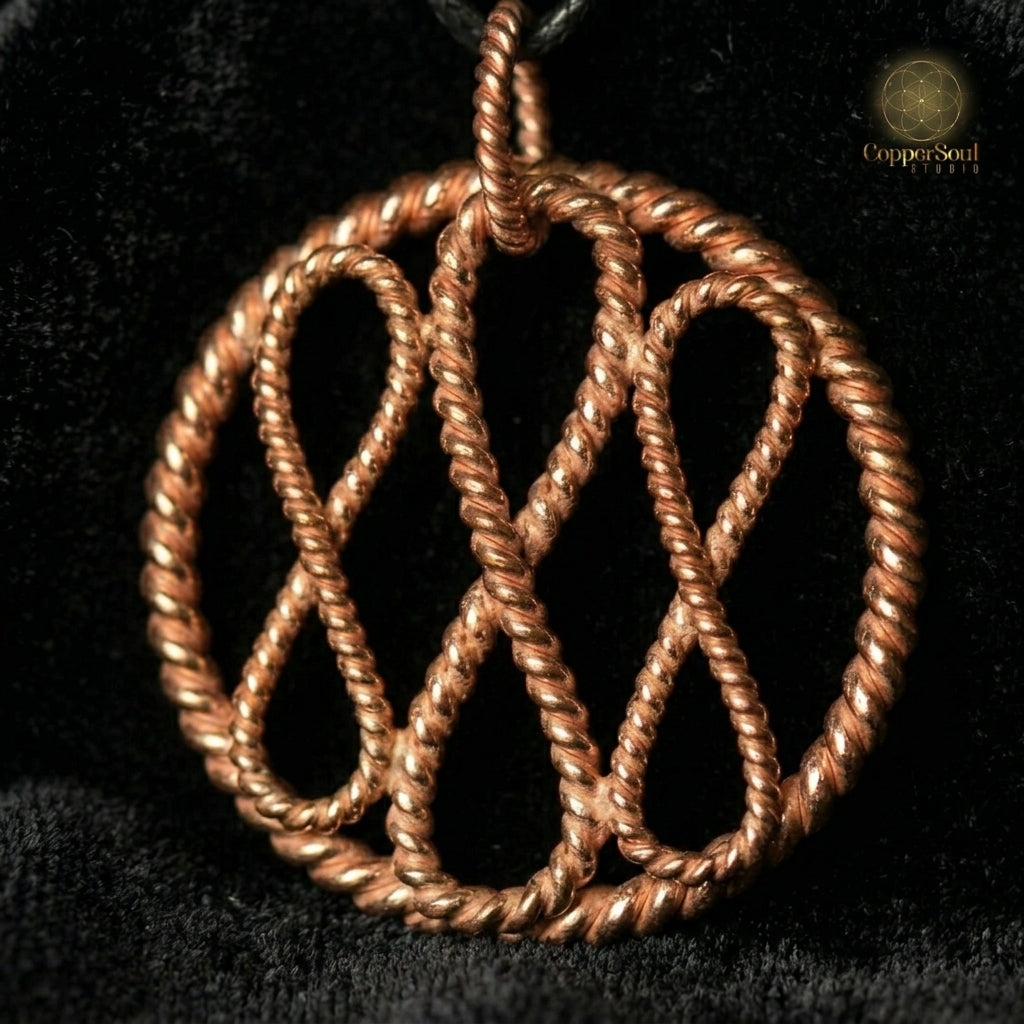 Infinity Tensor Pendant – Sacred Geometry Design (144 / 177 / 188 Hz Inspired)