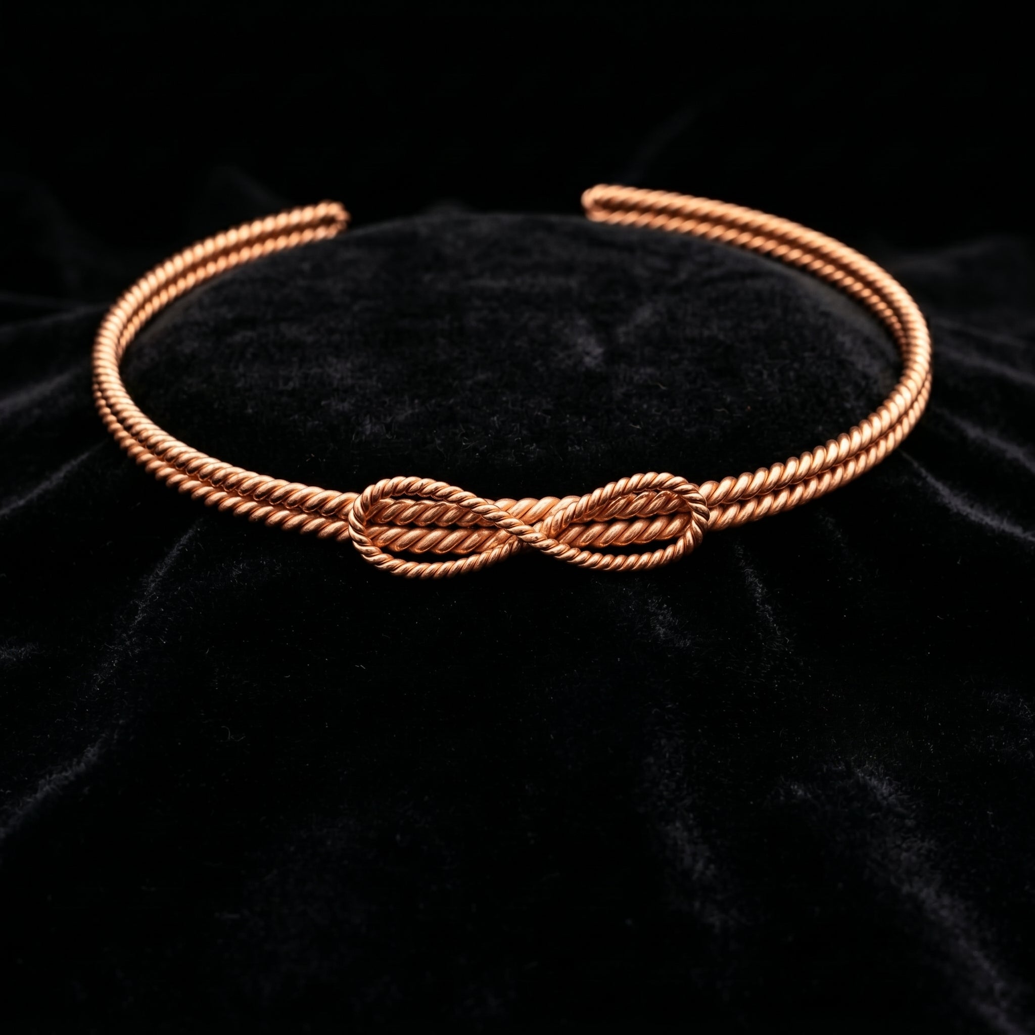 Hand-Forged Copper Hair Cuff — Infinity Knot