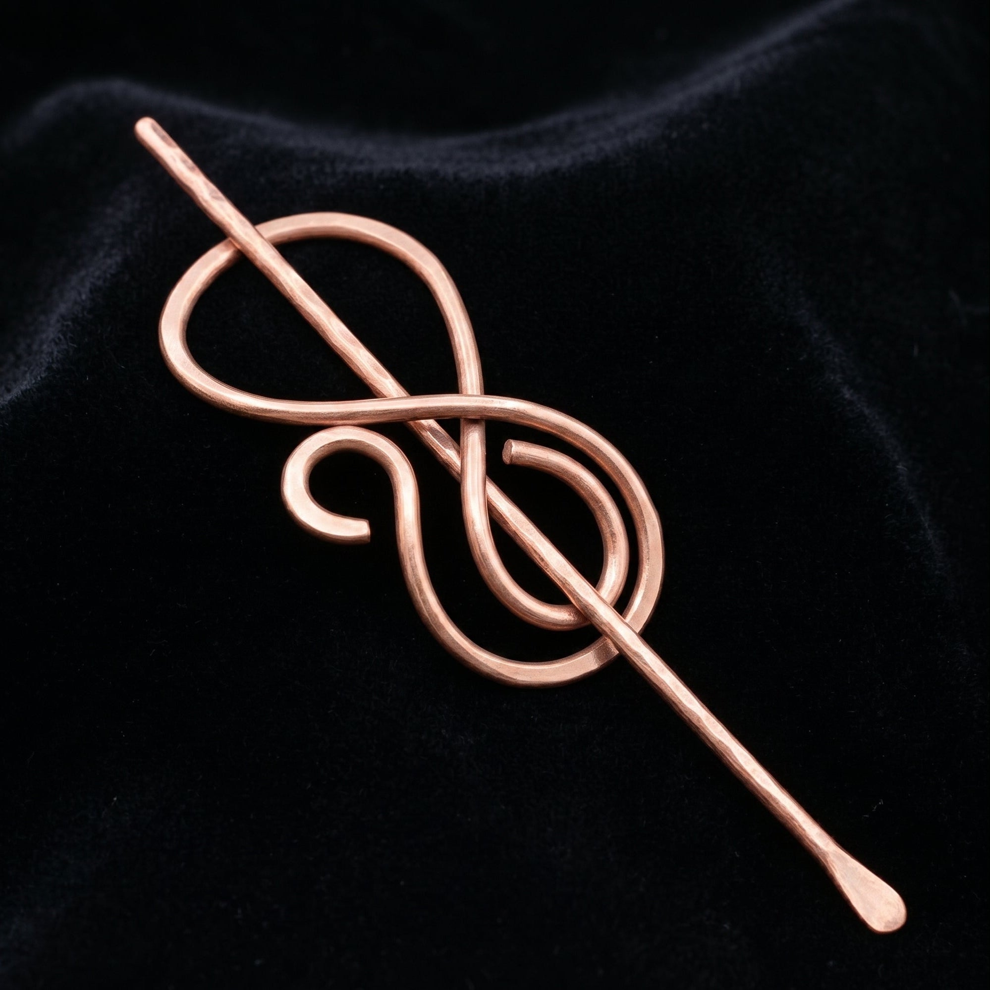 Copper Hair Slide – Flowing Knot