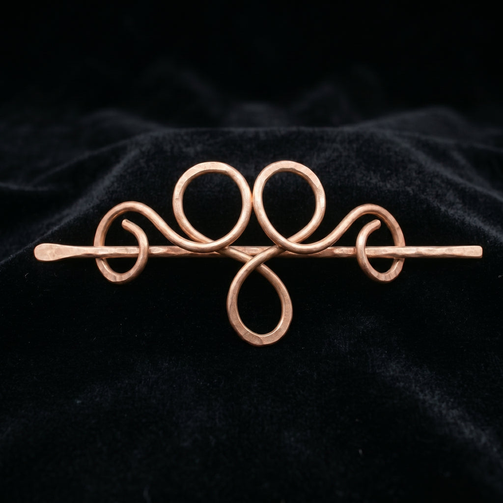 Copper Hair Slide – Triple Loop Crown