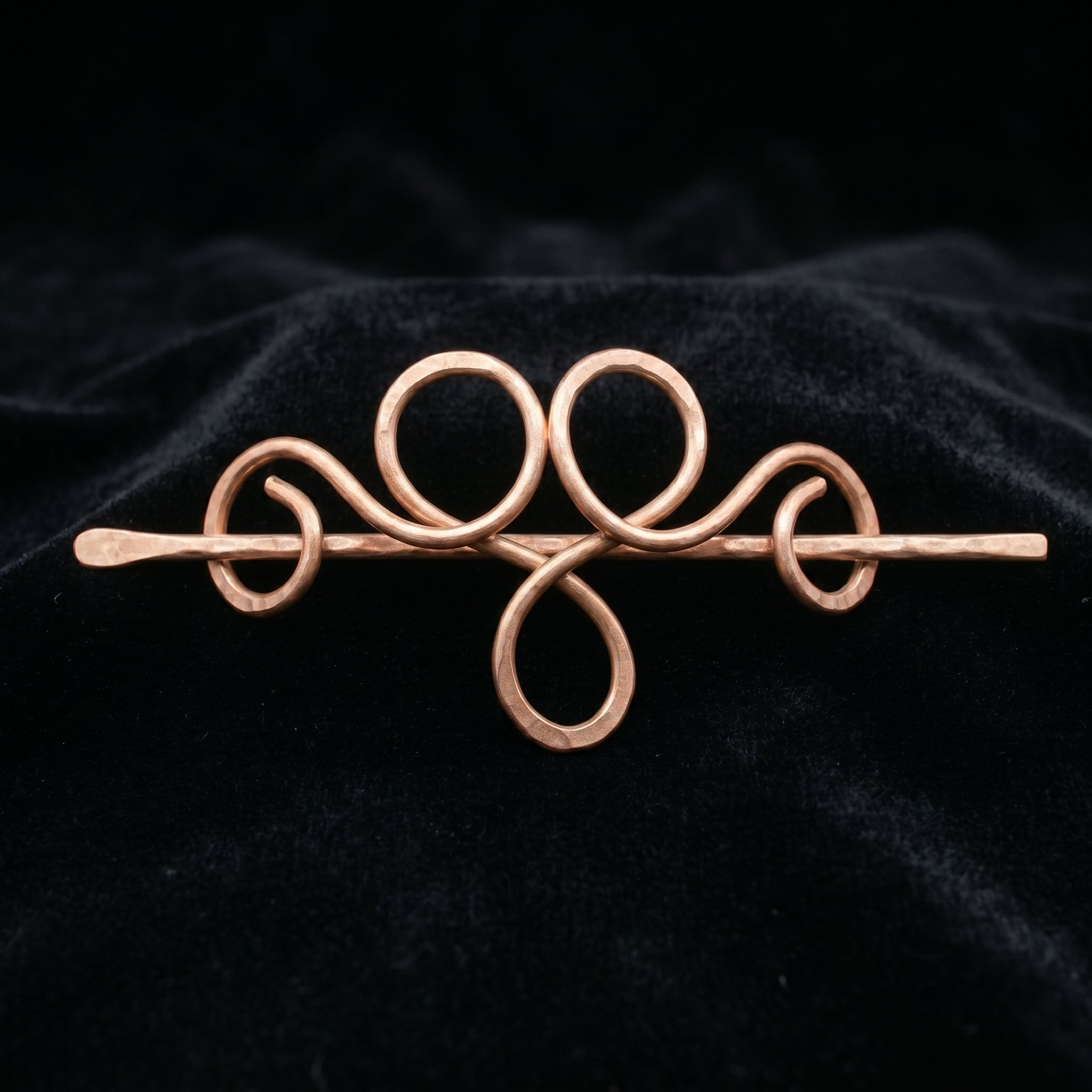 Copper Hair Slide – Triple Loop Crown