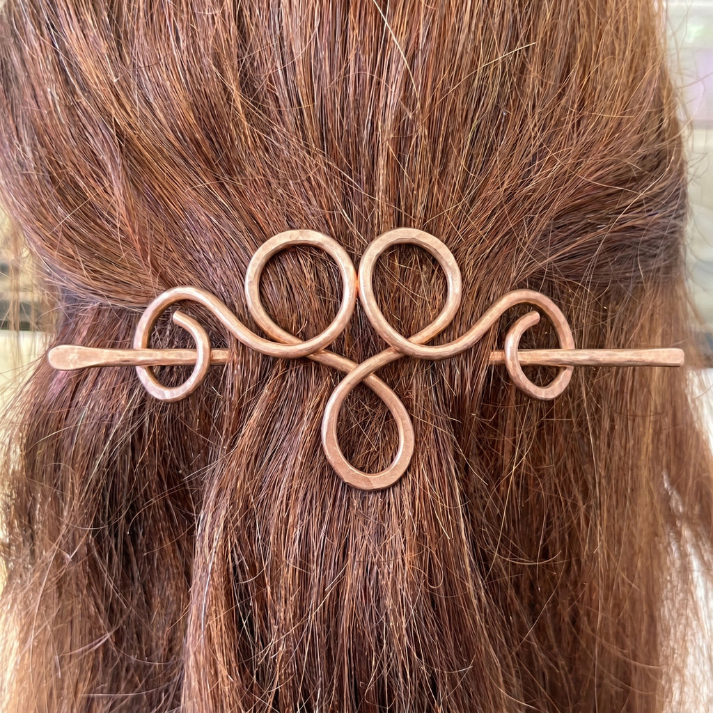 Copper Hair Slide – Triple Loop Crown