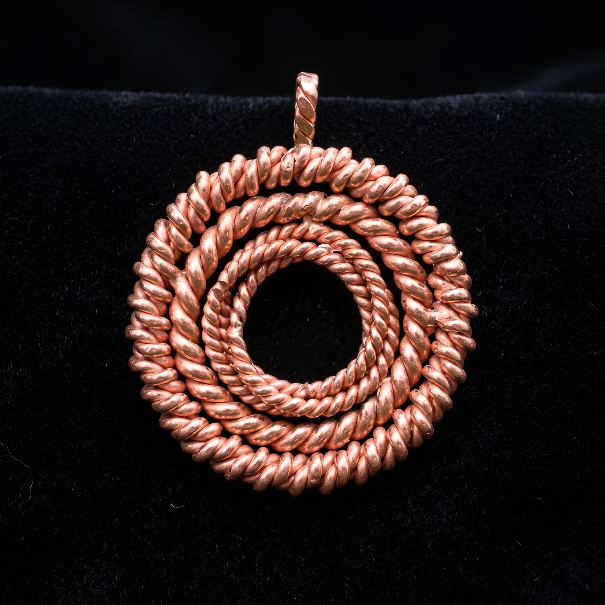 Handmade Copper Spiral Pendant P3
