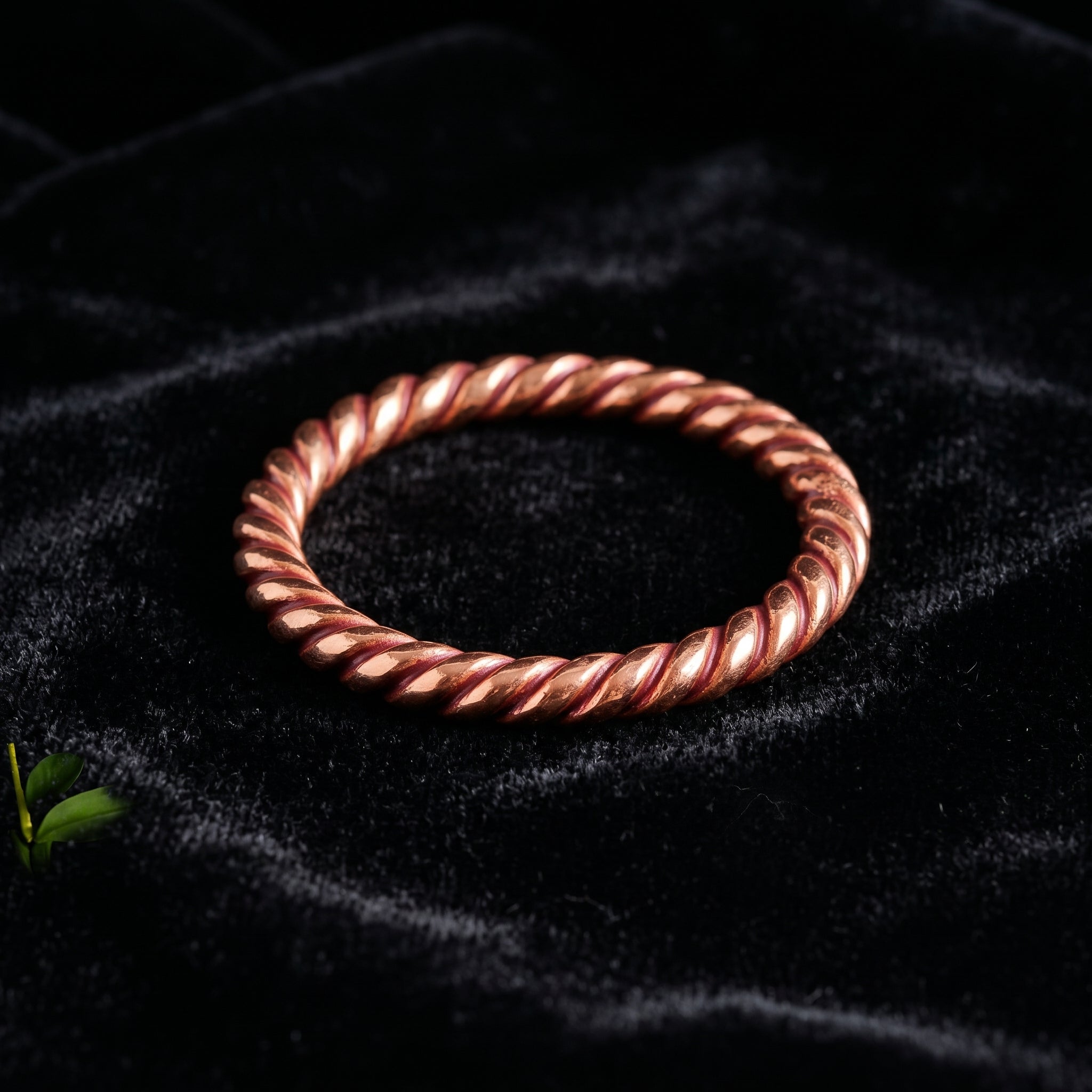 Handcrafted Twisted Copper Ring – Minimalist Design