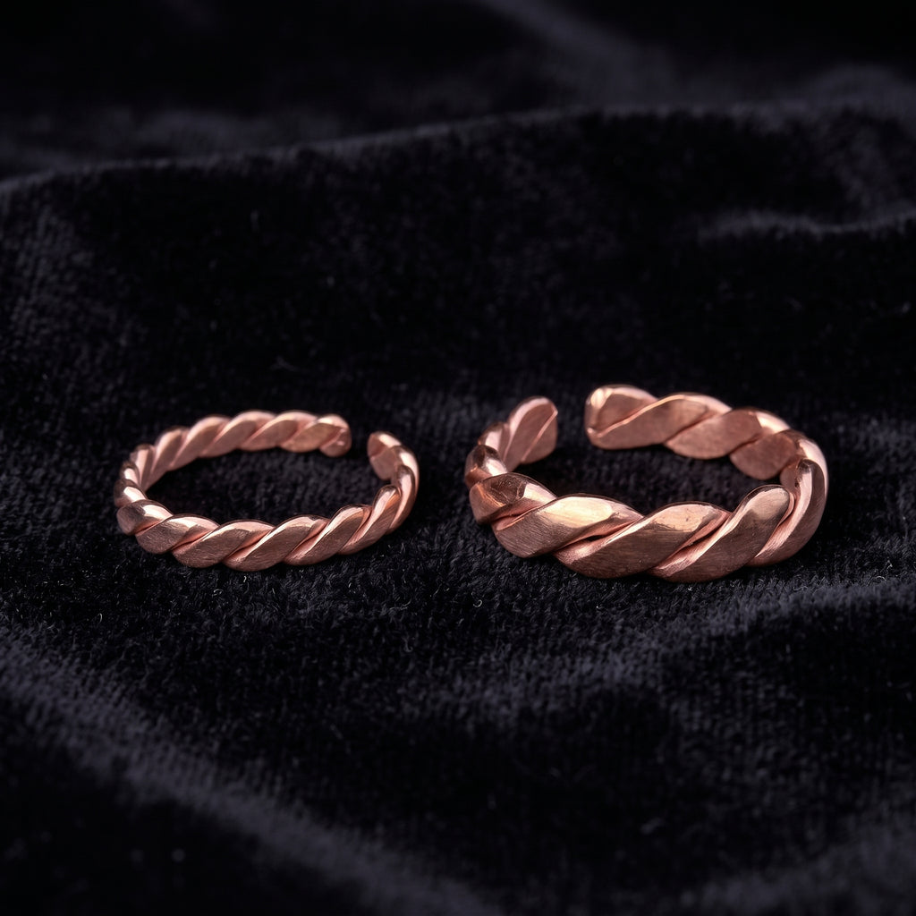 Couple’s Open Copper Ring Set