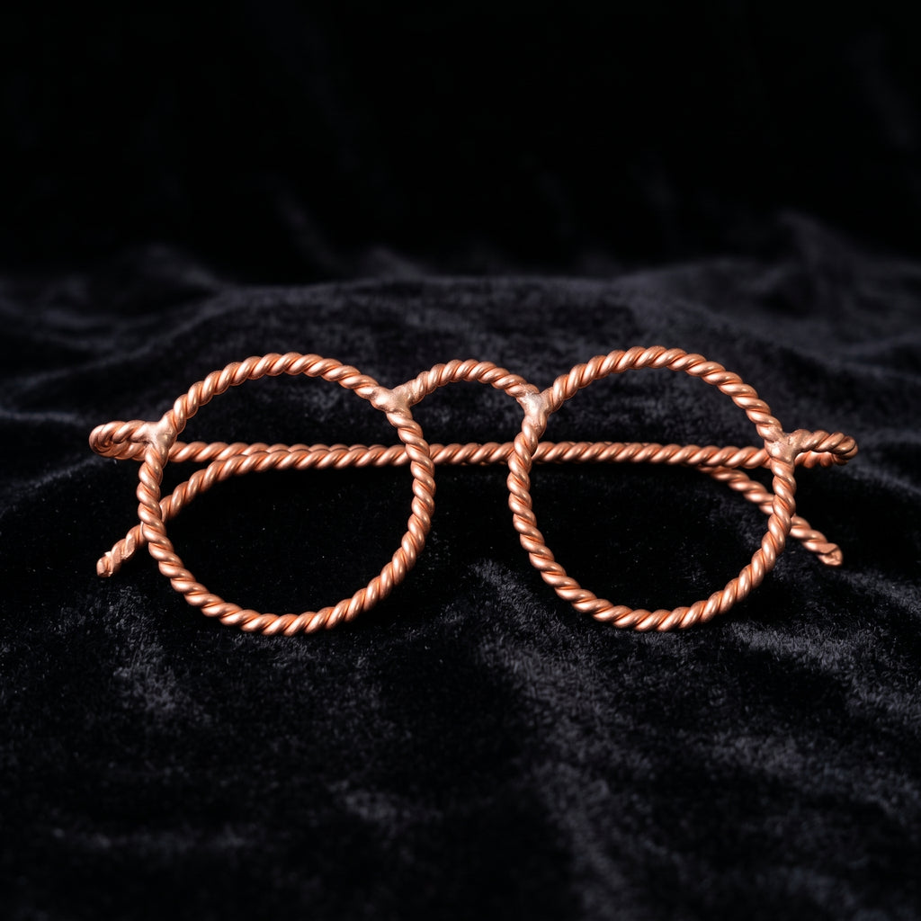 Handmade Copper Tensor Glasses – Sacred Geometry Design (144 Hz, 177 Hz) G2