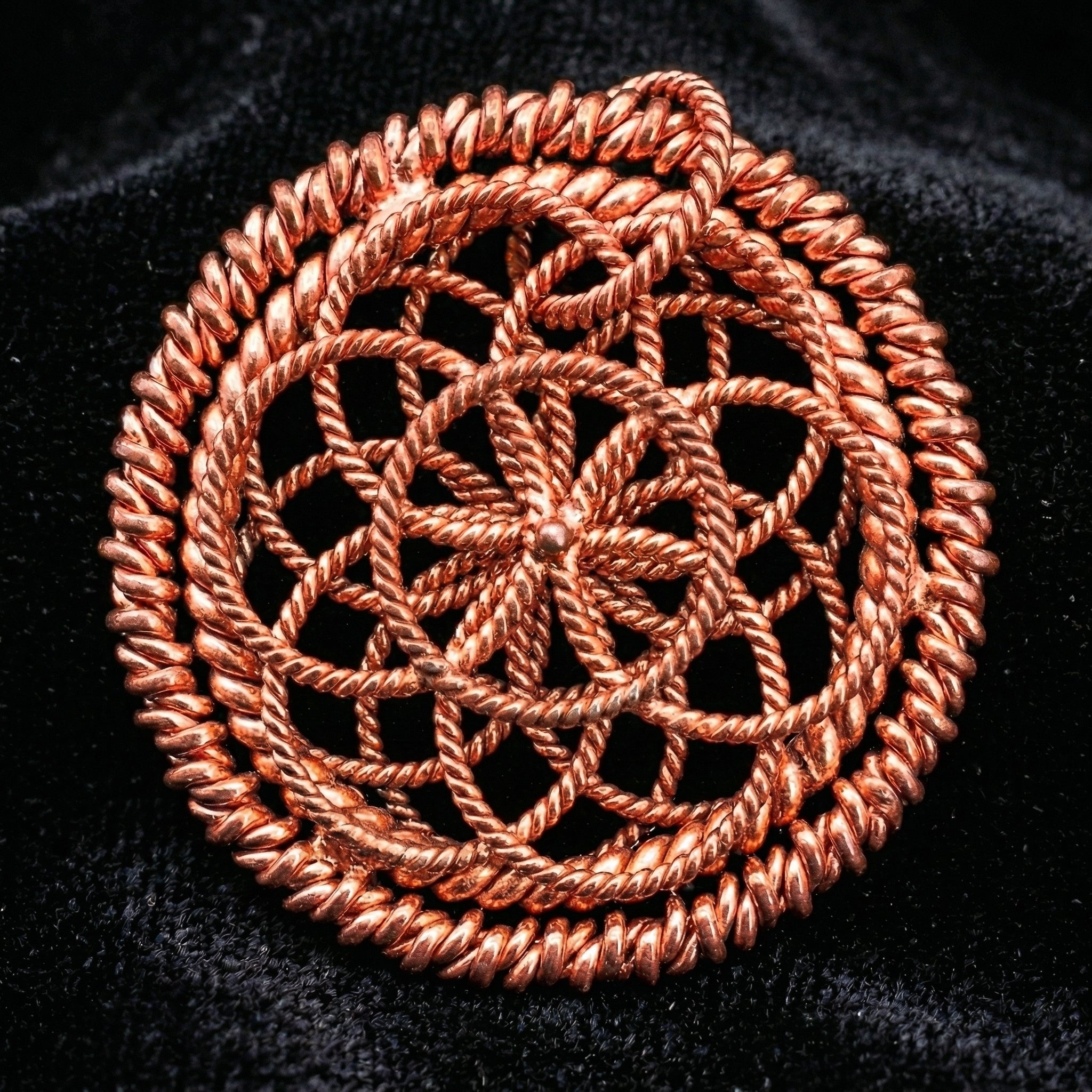 Handmade Copper Tensor Pendant V1 – Sacred Geometry Design (144Hz, 188Hz, 432Hz)