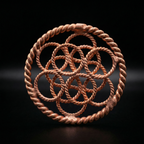 Tensor Flower with 188 MHz + Galactic Cubit Rings – Pure Red Copper