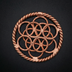 Tensor Flower with 188 MHz + Galactic Cubit Rings – Pure Red Copper