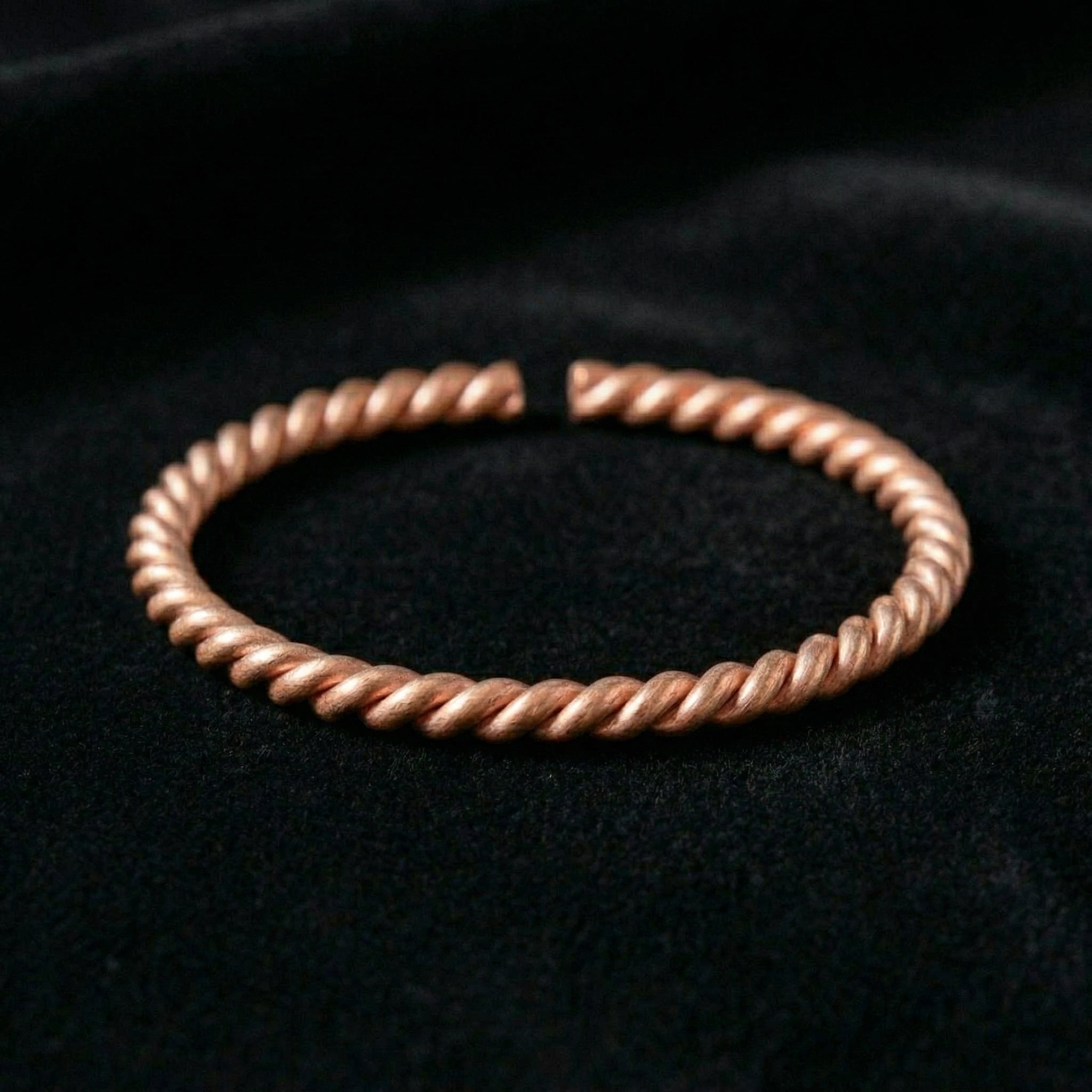 Open Copper Bracelet – Coiled Design Bangle