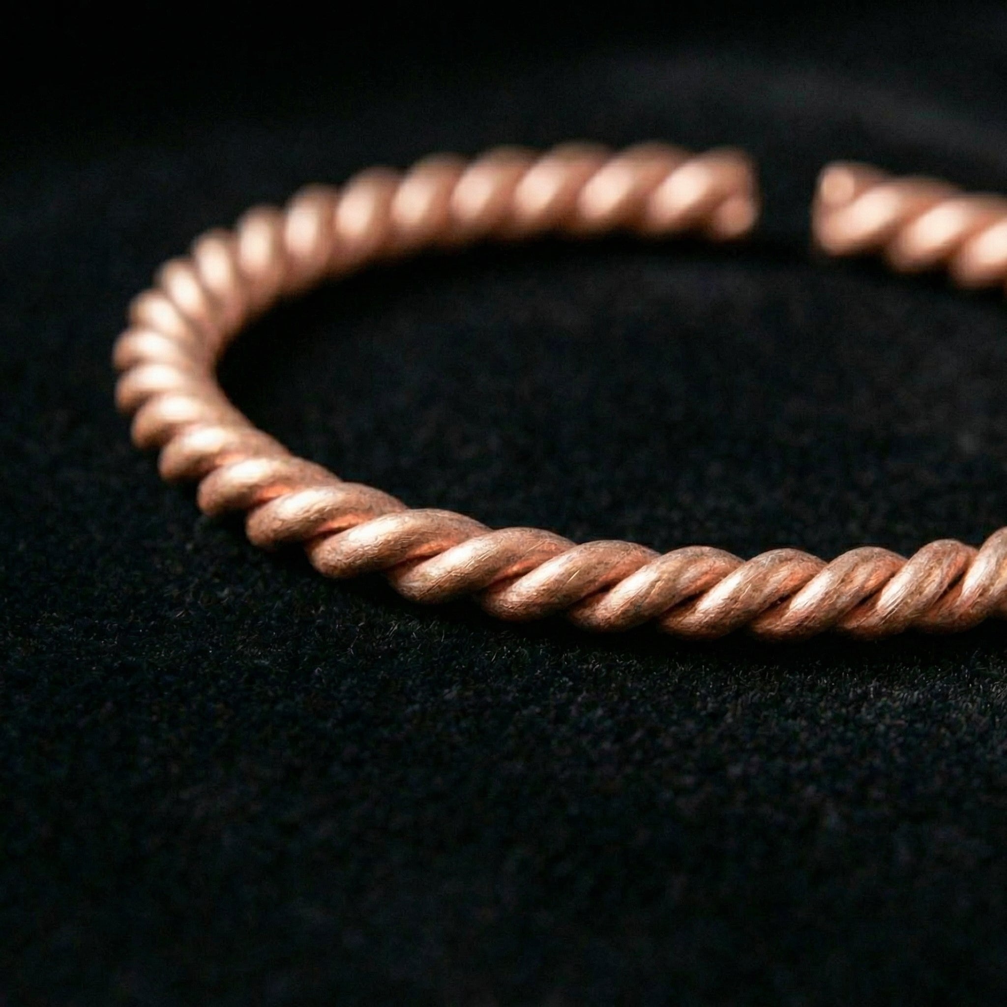 Open Copper Bracelet – Coiled Design Bangle