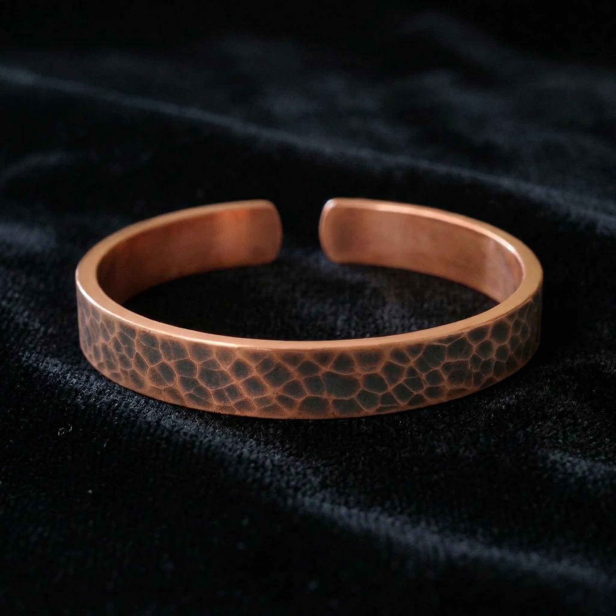 Handmade Solid Copper Cuff Bracelet – Thick Vintage Unisex VT44