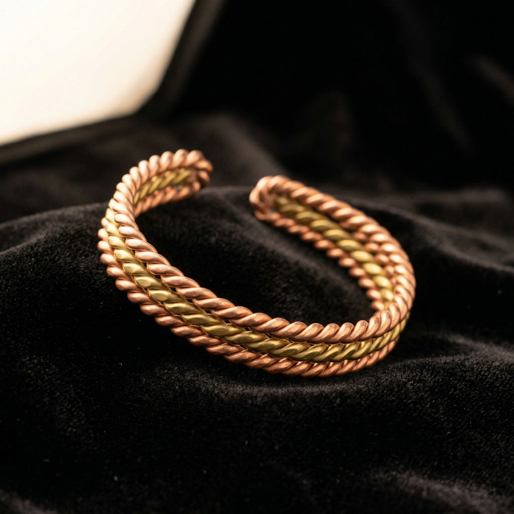 Triple Coil Copper Bracelet – Handmade Design (188 / 432 Hz Inspired)