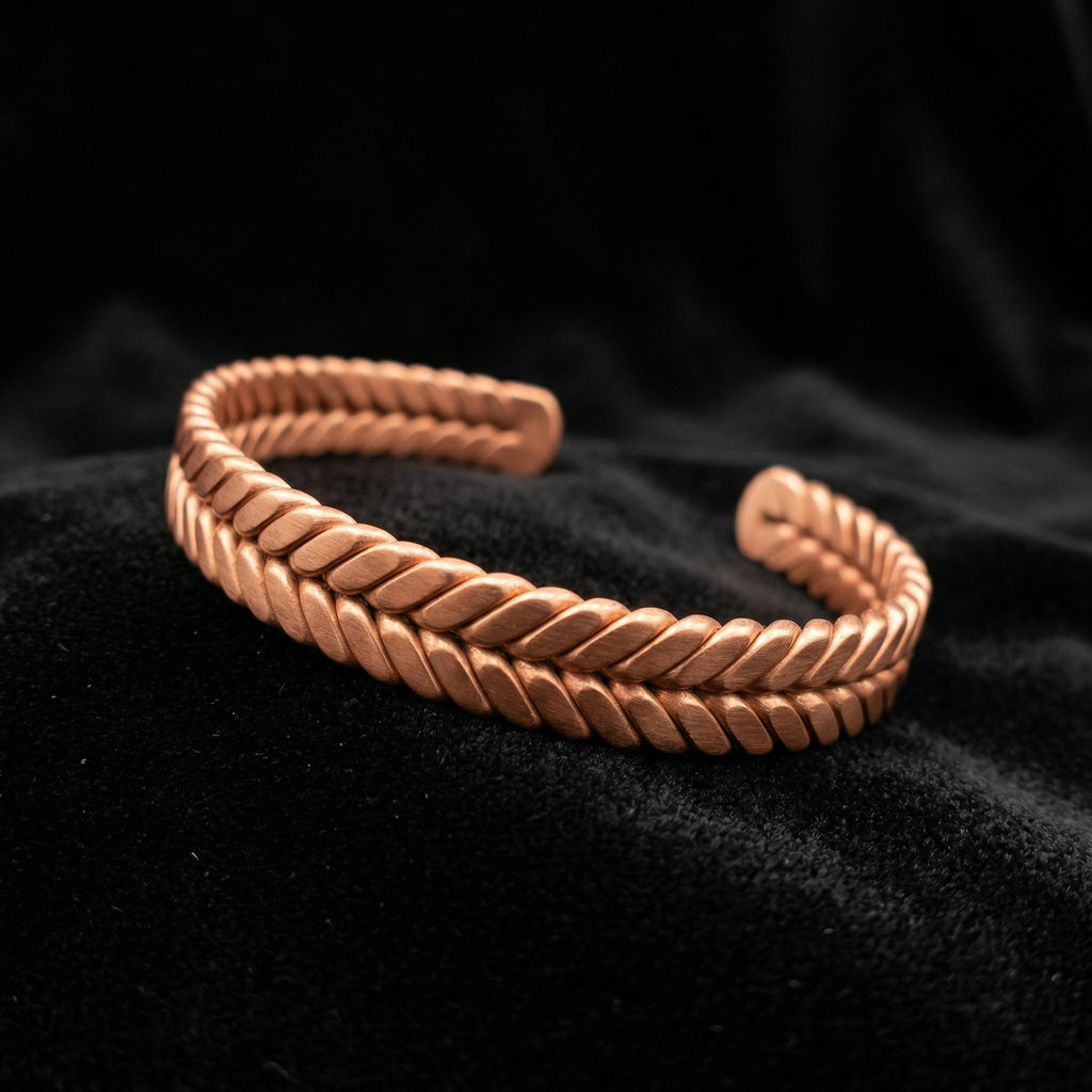 Double Twist Copper Bracelet – Sacred Geometry Design (432 Hz Inspired) - FREE