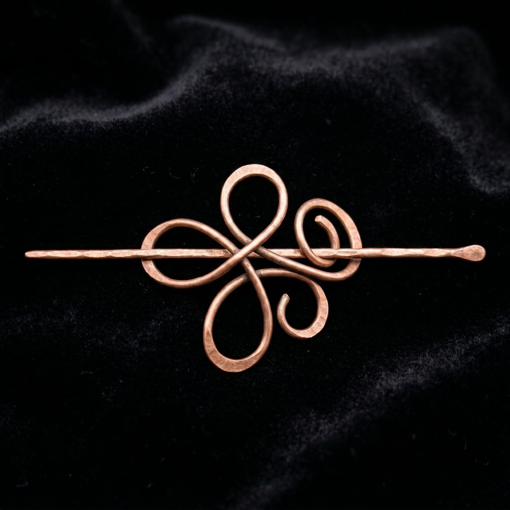 Copper Hair Slide – Celtic Petal Knot