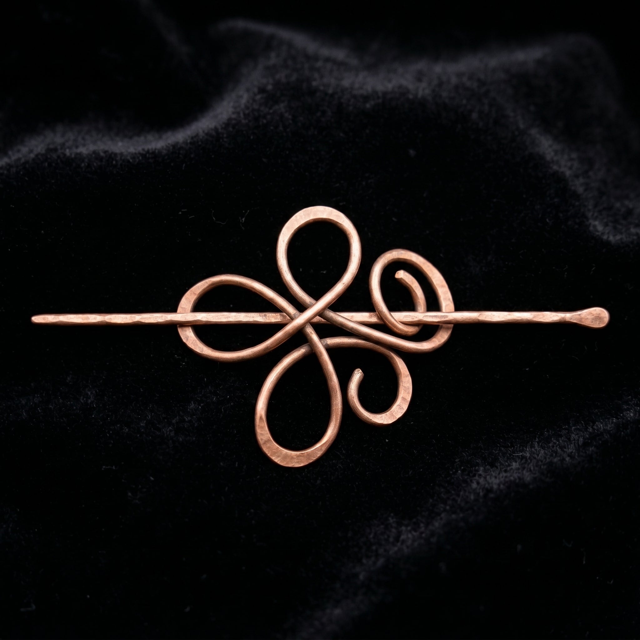 Copper Hair Slide – Celtic Petal Knot