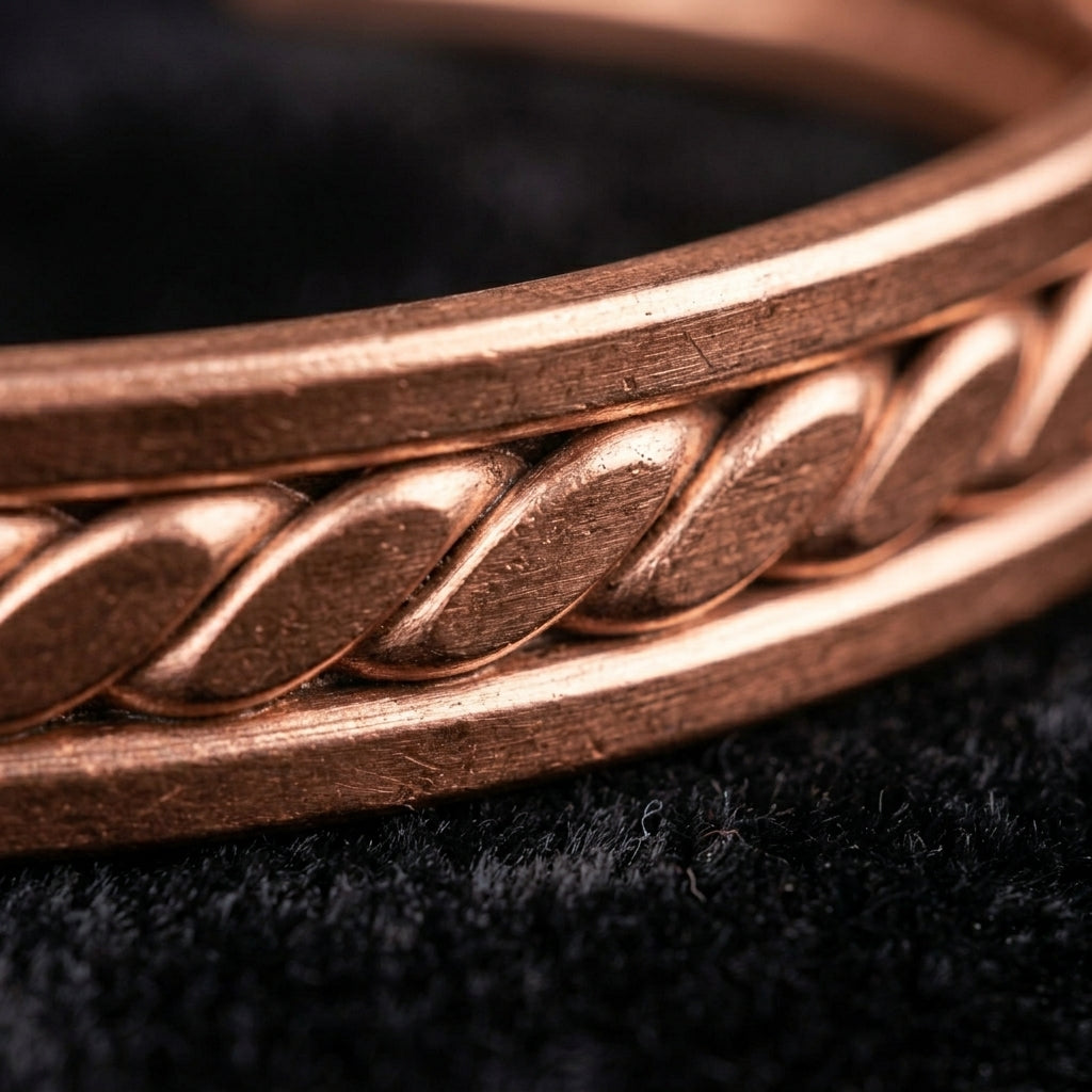 Handcrafted Spiral Copper Cuff V10