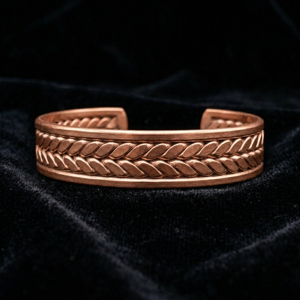 Handcrafted Spiral Copper Cuff V11