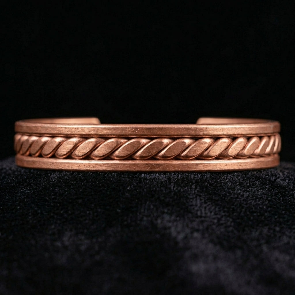 Handcrafted Spiral Copper Cuff V10