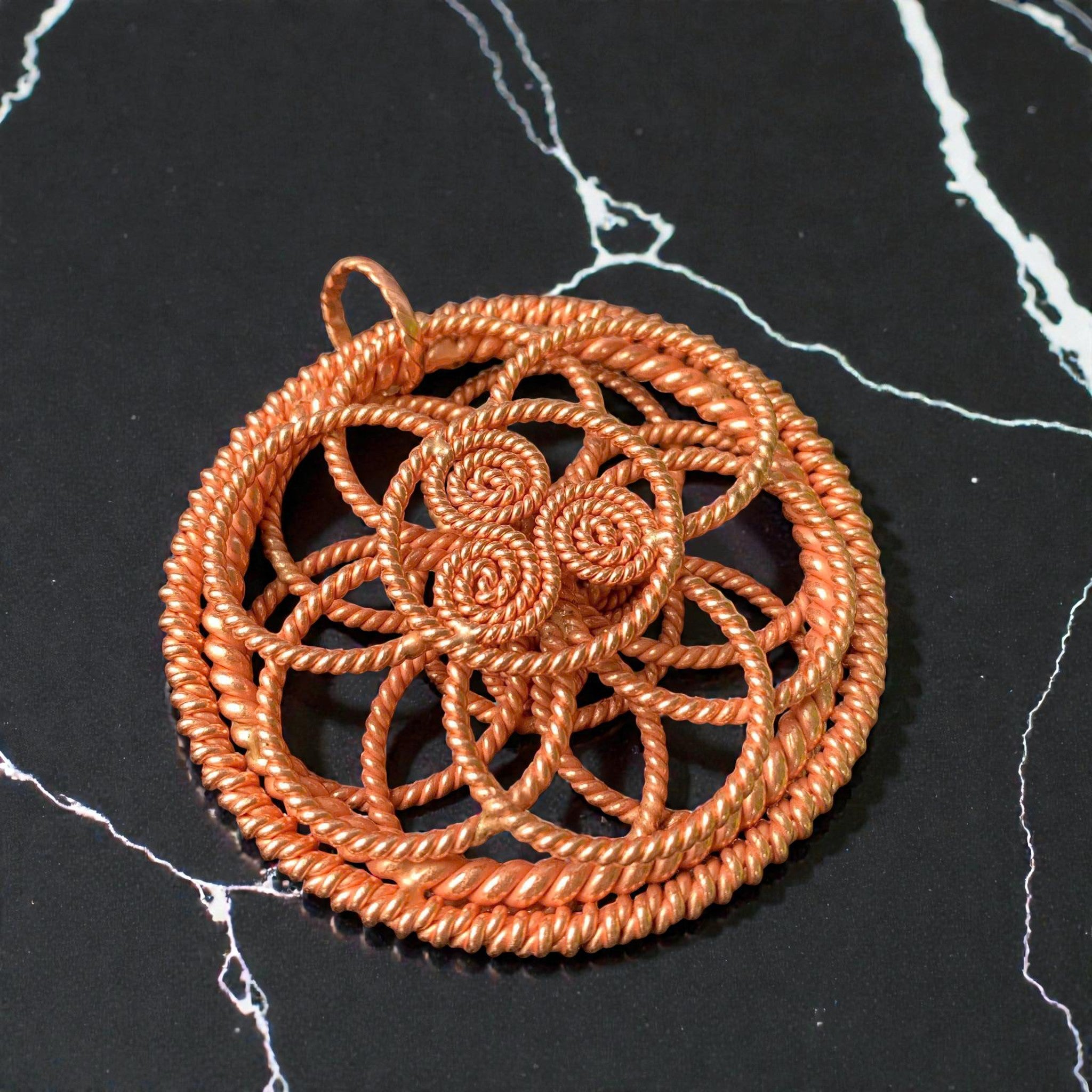 Harmonic Flower Pendant Spiritual Copper Tool V3