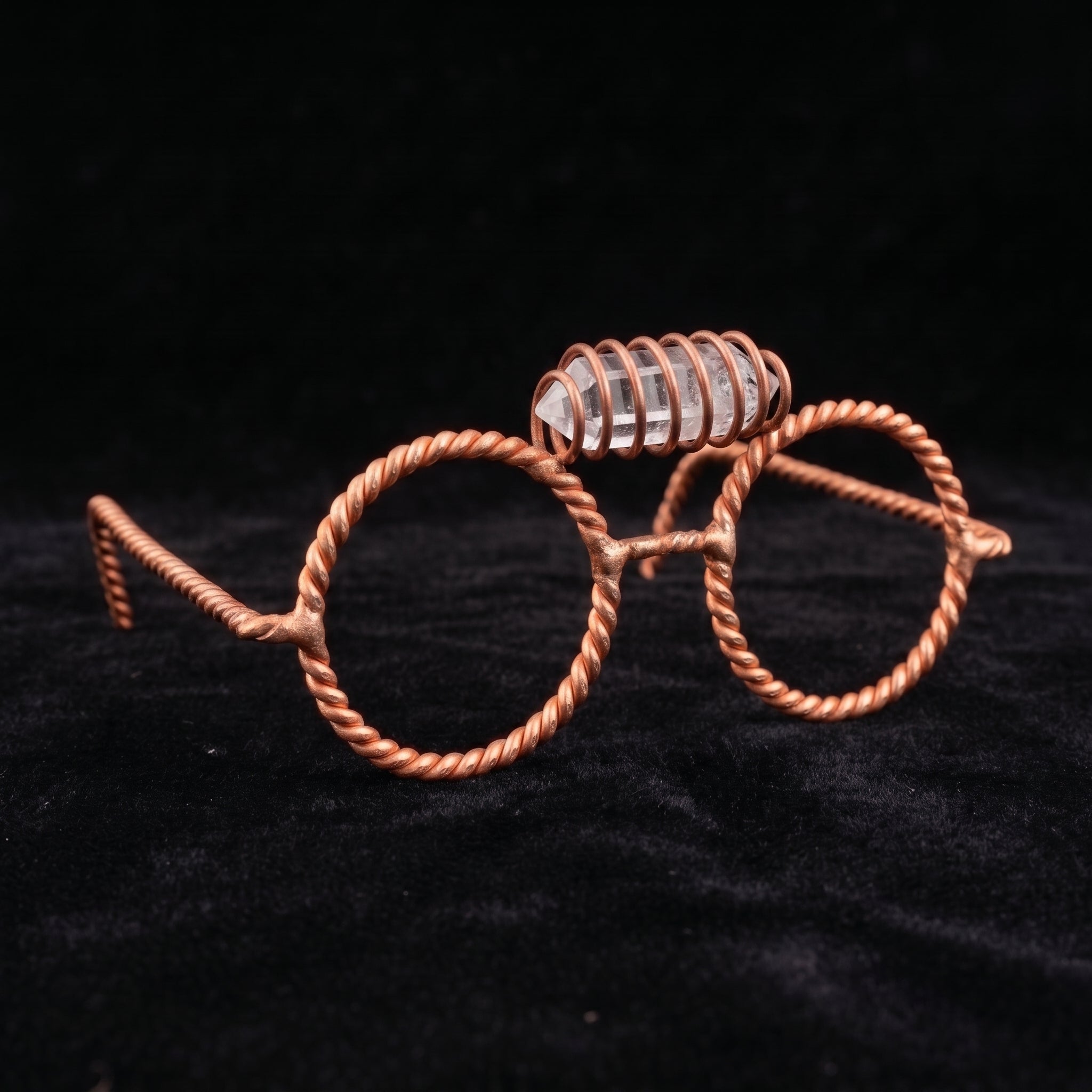 Handmade Copper Tensor Glasses – Amethyst Point Edition (144 Hz, 177 Hz)