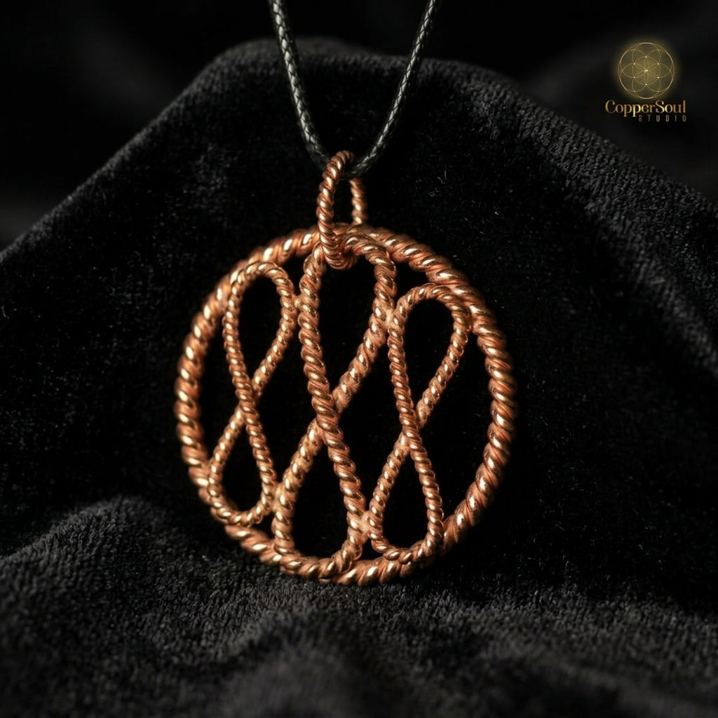 Infinity Tensor Pendant – Sacred Geometry Design (144 / 177 / 188 Hz Inspired)