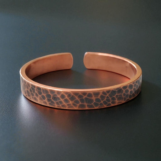 Handmade Solid Copper Cuff Bracelet – Thick Vintage Unisex VT44