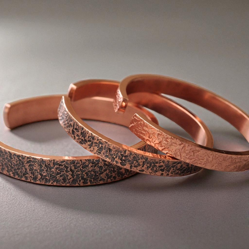 Rustic Solid Copper Cuff Bracelet