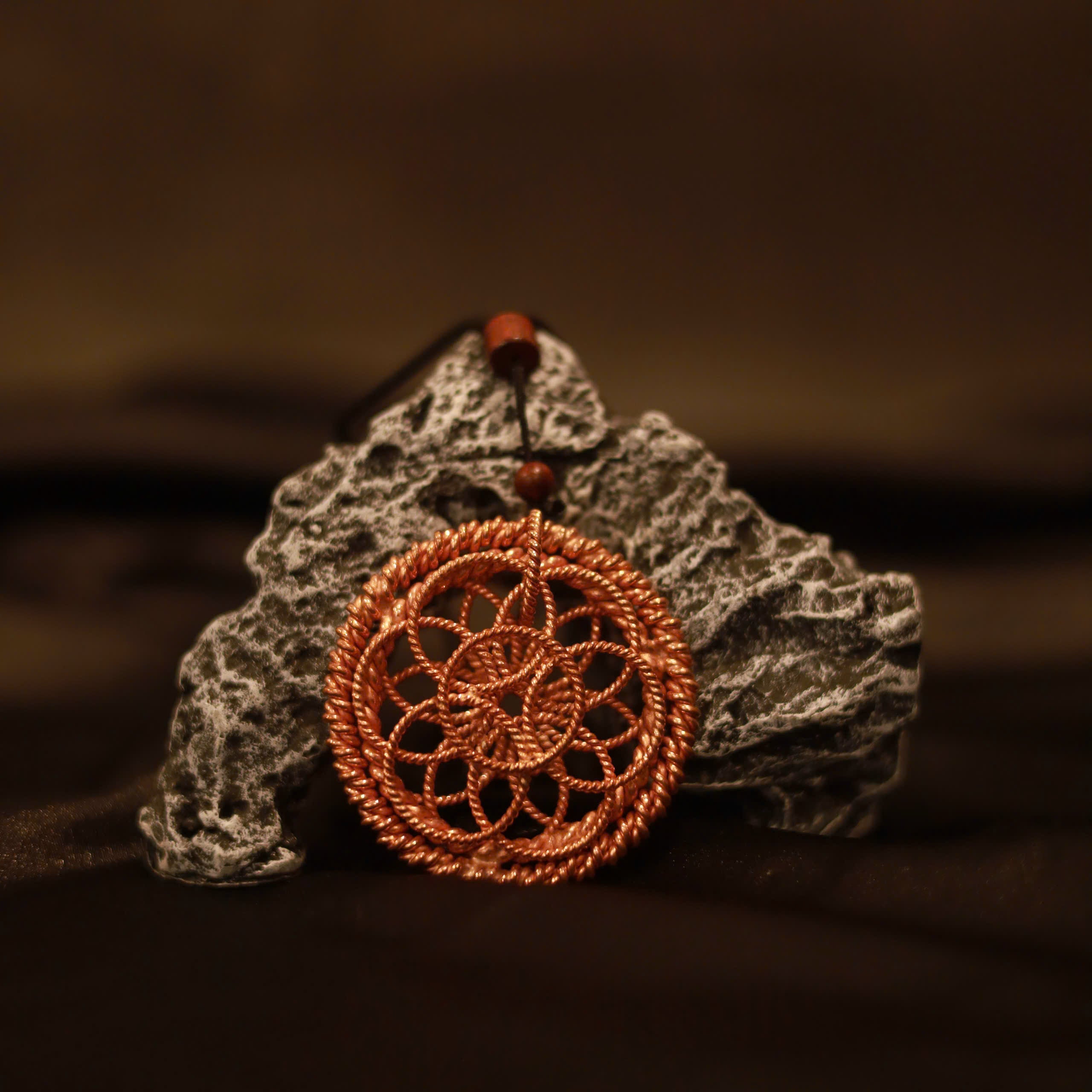 Harmonic Flower Pendant Spiritual Copper Tool